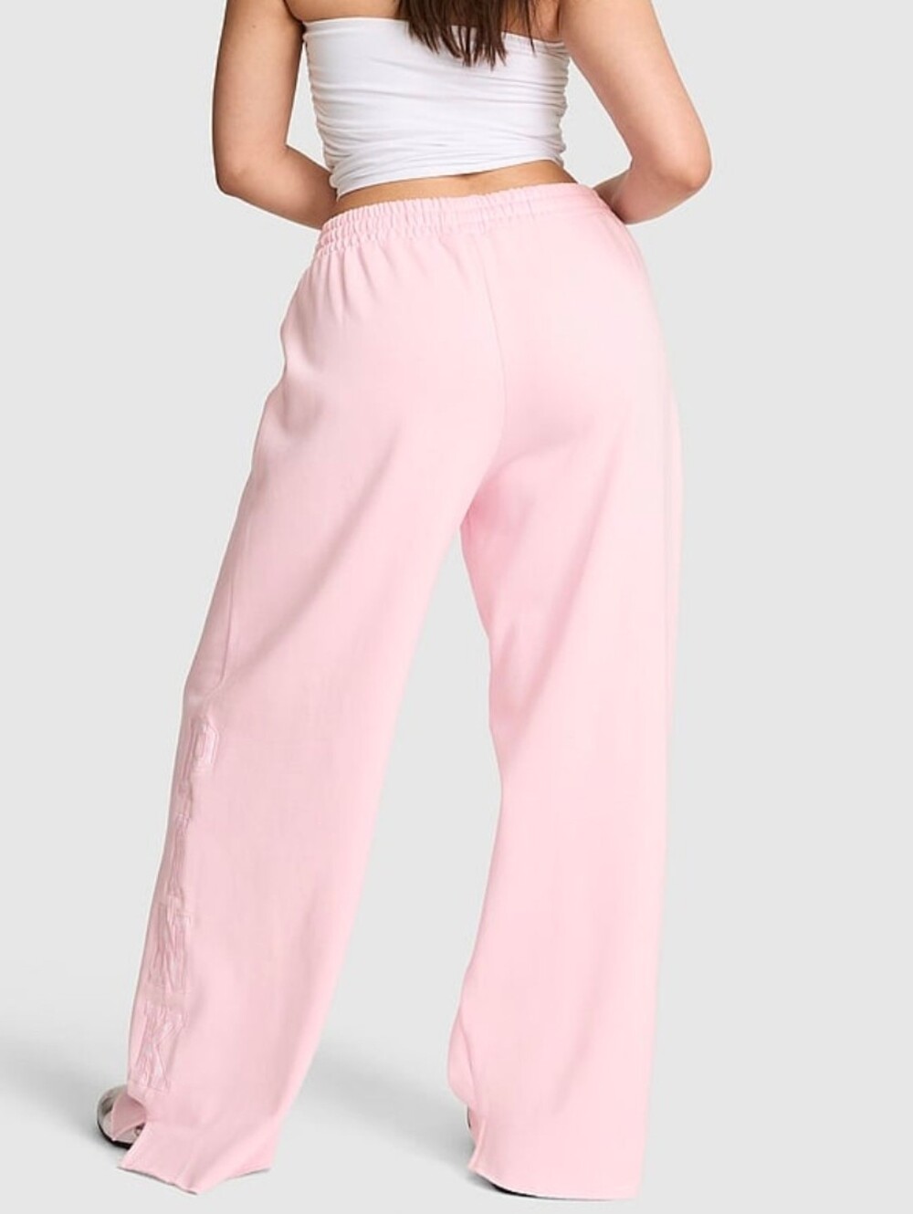 🩷VS PINK🩷SWEATPANT W/PINK PLAID PATCH DETAIL ON BOTTOM SIDE OF LEG..... - Picture 2 of 6